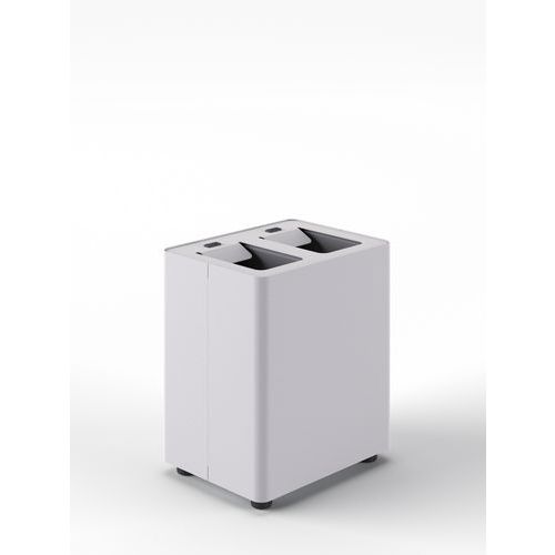 Cestino per la raccolta differenziata a due scomparti bianco,