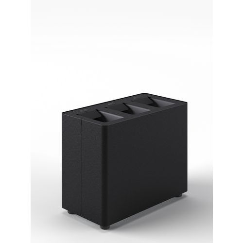 Cestino per la raccolta differenziata a tre scomparti nero,