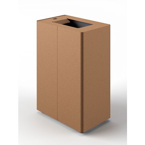 Cestino per la raccolta differenziata a un scomparto corten,