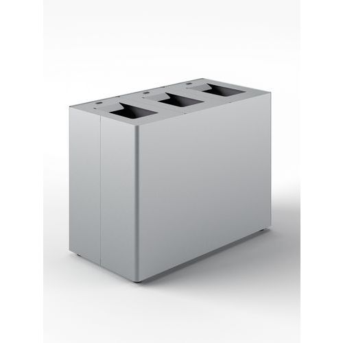 Cestino per la raccolta differenziata tre scomparti grigio,