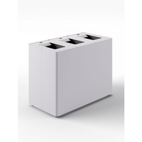 Cestino per la raccolta differenziata tre scomparti bianco,