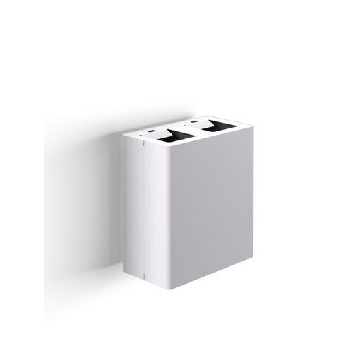Cestino murale a due scomparti - 40 L bianco,