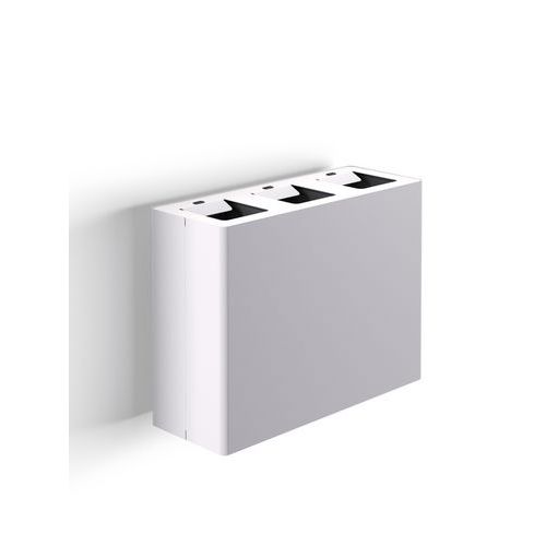 Cestino murale a tre scomparti - 60 L bianco,