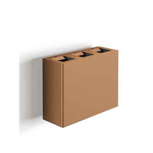 Cestino murale a tre scomparti - 60 L corten,