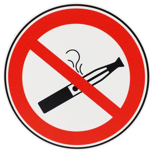 Cartello Divieto di fumare sigarette elettroniche-PVC-100mm,