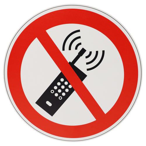 Cartello Vietato l'uso dei telefoni cellulari-PVC-30cm,