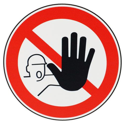 Cartello Accesso vietato ai non autorizzati-PVC-10cm,