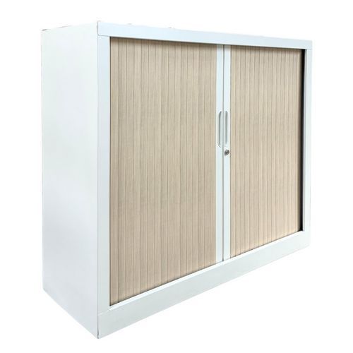 Armadio basso ricondizionato ante serranda flessib bicolore,