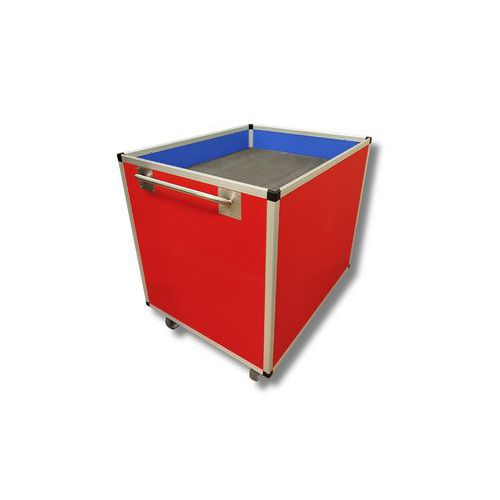 Carrello a livello costante Beeplast-850x650mm-50kg-Rosso,