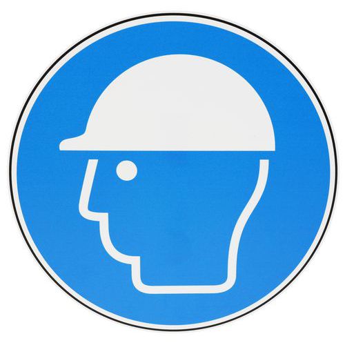 Cartello Casco di protezione obbligatorio-PVC-300mm,