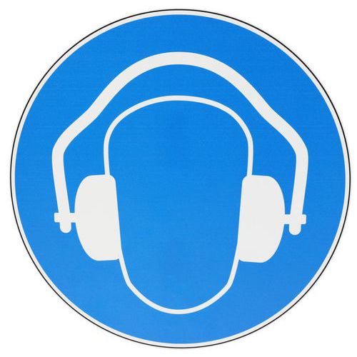 Cartello Protezione uditiva obbligatoria-PVC-300mm,