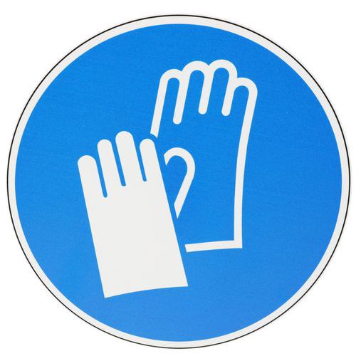 Cartello Guanti di protezione obbligatori-PVC-100mm,