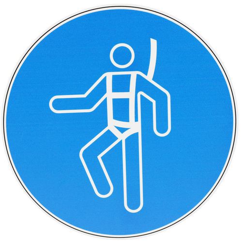 Cartello Imbracatura di sicurezza obbligatoria-PVC-200mm,
