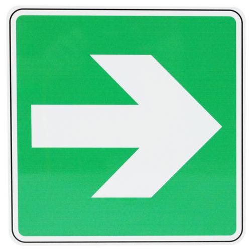 Cartello-Freccia a destra a 90°-PVC-120mm,