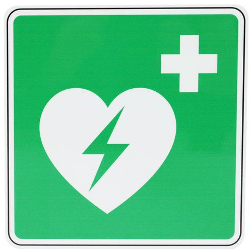 Cartello Defibrillatore automatico esterno - PVC 120x120mm,