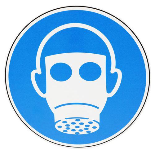 Cartello Protezione delle vie respiratorie-PVC-10cm,