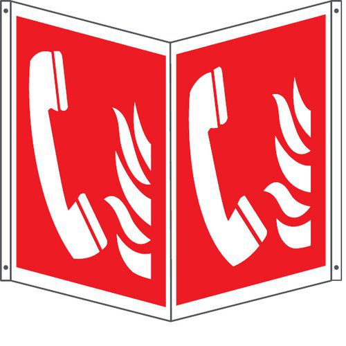 Cartello antincendio bifacciale quadrato - telefono 250x250,