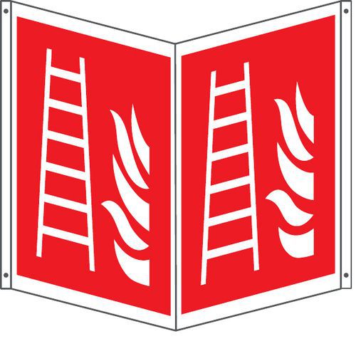 Cartello antincendio bifacciale quadrato - scala antincendio,