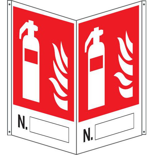 Bifacciale antincendio vert n°estintore compilabile 400x500,