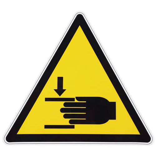 Cartello di pericolo-Rischio di schiacciamento-Adesivo-200mm,