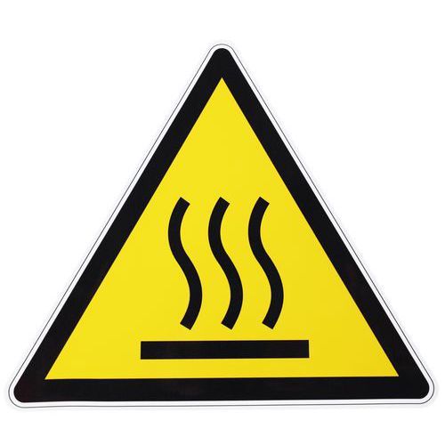 Cartello di pericolo-Superficie calda-Adesivo-300mm,