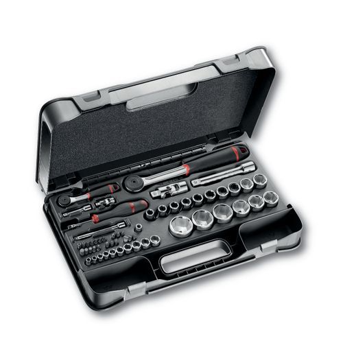 Assortimento in cassetta di ABS con bussole esagonali (56 pz),