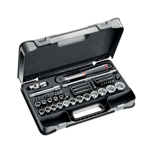 Assortimento in cassetta di ABS con bussole esagonali (48 pz),