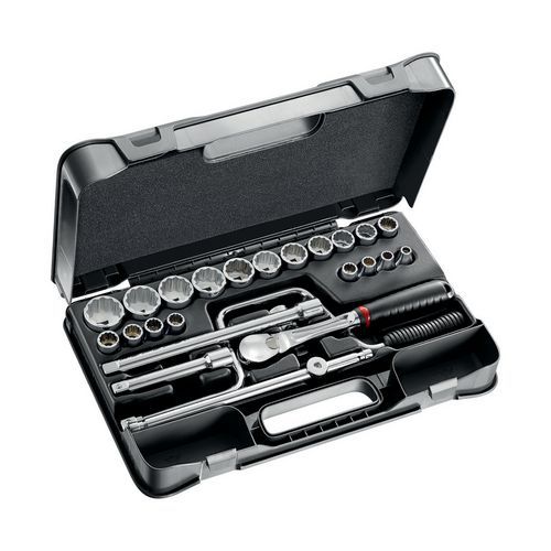 Assortimento in cassetta di ABS con bussole poligonali (30 pz),