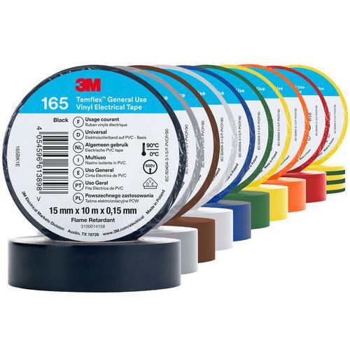 Lotto multicolore di nastro isolante Temflex 165 10m x 15mm,
