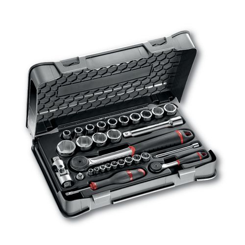 Assortimento in cassetta di ABS con bussole esagonali (30 pz),