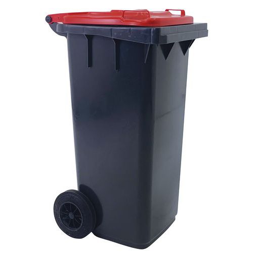 Cassonetto mobile raccolta differenziata-120L-Rosso-Manutan,