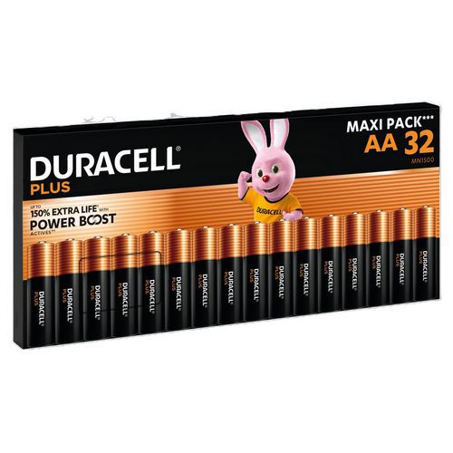 Pila alcalina AA Plus Maxi Pack - Lotto da 32 - Duracell,
