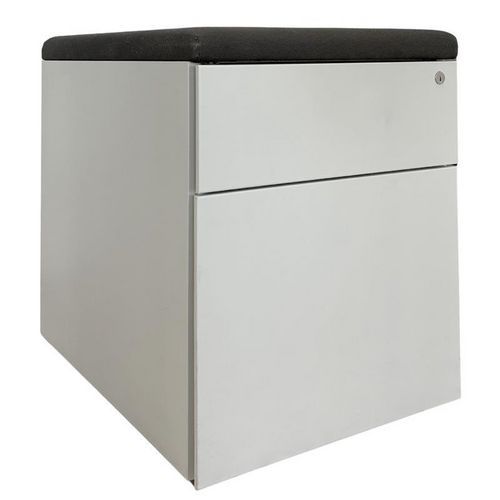 Cassettiera mobile ricondiz grigia-2 cassetti-Cuscino nero,