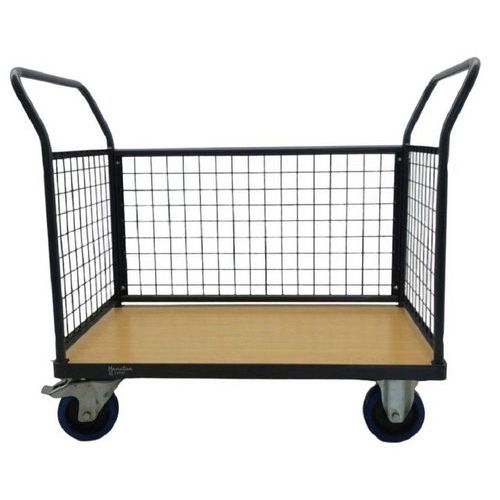 Carrello 3 sponde a griglia 1346x813 mm - 400 kg,