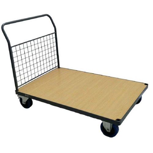 Carrello con sponde a griglia 1280x813mm-500kg-Ruote in PU,