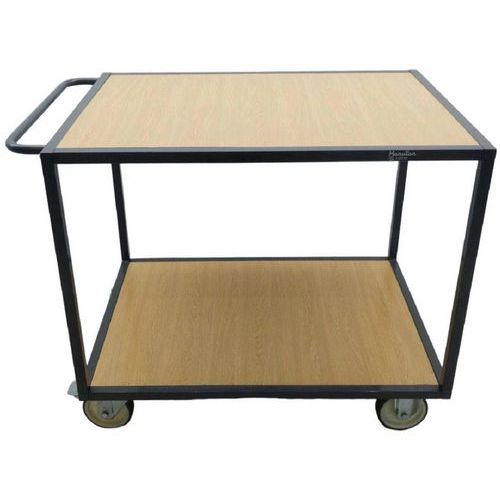 Carrello 2 ripiani in legno 1400x800 mm - 500 kg - Ruote PU,