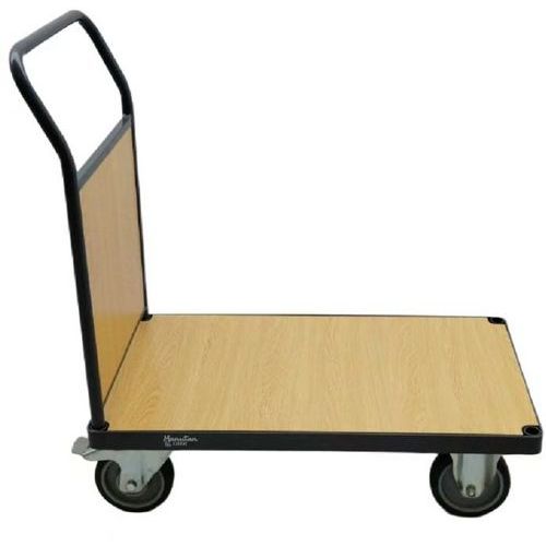 Carrello con sponda in legno 933x513mm-400kg-Ruote in gomma,