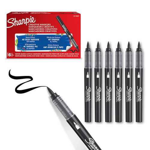 Pennarello vernice acrilica Sharpie punta a pennello - Nero,