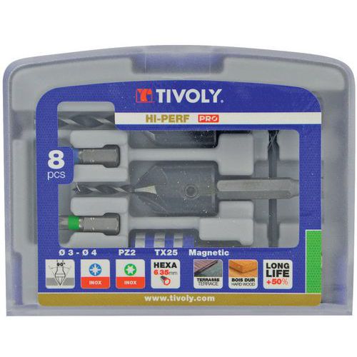 Punte per legno-3 punte con fresa a 90° Quick Change-Tivoly,