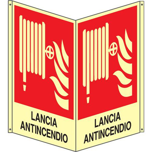 Bifacciale verticale Luminescente lancia antincendio160x210,