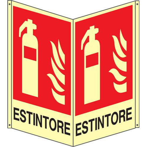 Bifacciale verticale Luminescente estintore400x500,