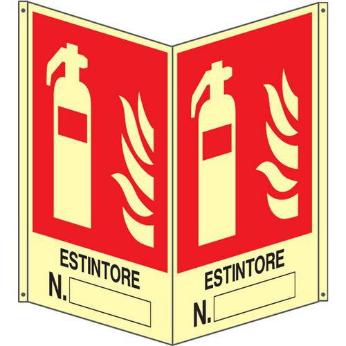 Bifacciale verticale Luminescente n°estintore + testo160x210,