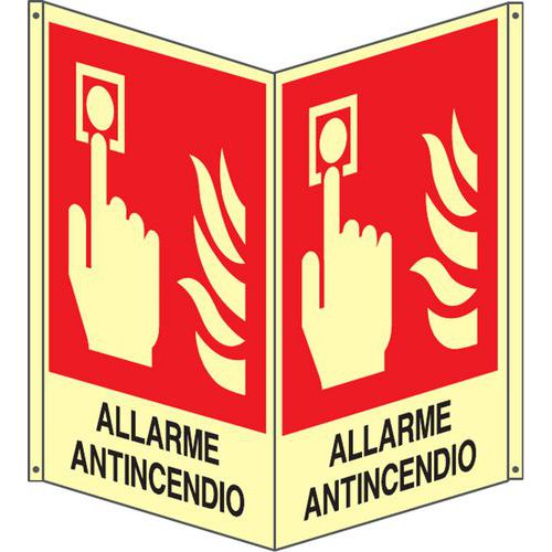 Bifacciale verticale Luminescente - allarme antincendio,
