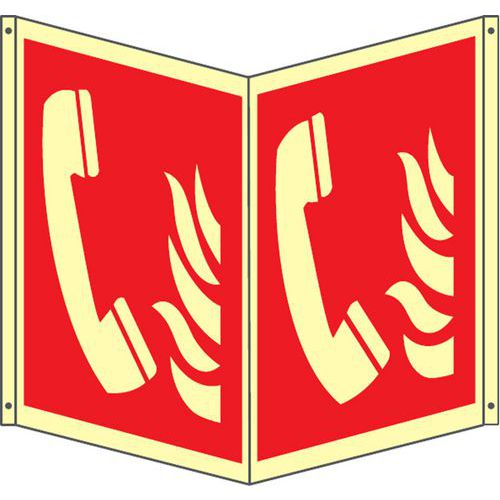 Bifacciale quadrato Luminescente - telefono antincendio,