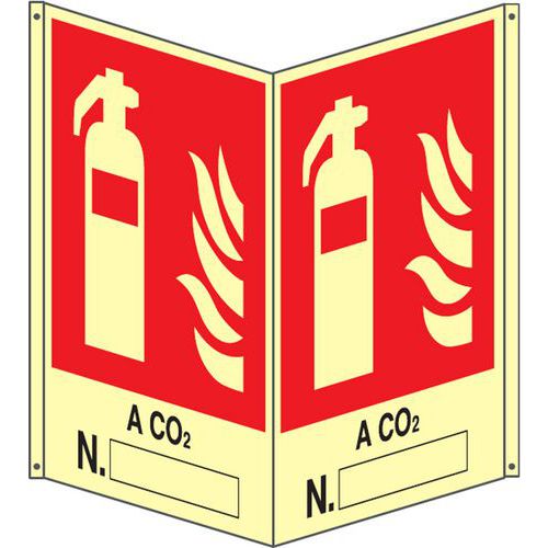 Bifacciale verticale Luminescente - n°estintore a CO2,