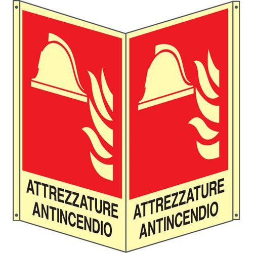 Bifacciale verticale Luminescente - attrezzature antincendio,