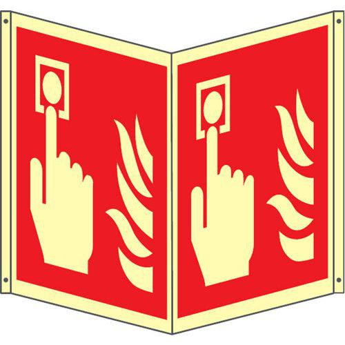 Bifacciale quadrato Luminescente pulsante antincendio120x120,