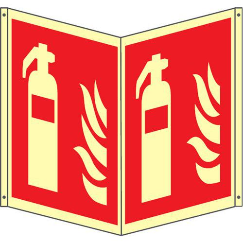 Bifacciale antincendio quad Luminescente estintore120x120,