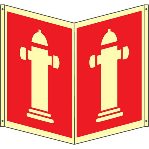 Bifacciale antincendio quadrato Luminescente idrante400x400,