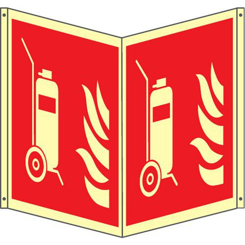 Bifacciale quadrato Luminescente estintore carrellato400x400,